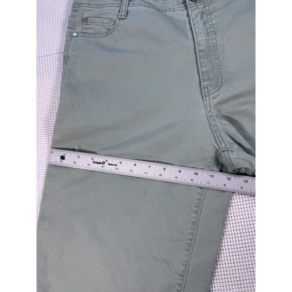 (783) D.Jeans Women Size 12 Green Stretch Denim Bermuda Shorts Capri Casual - Picture 12 of 16